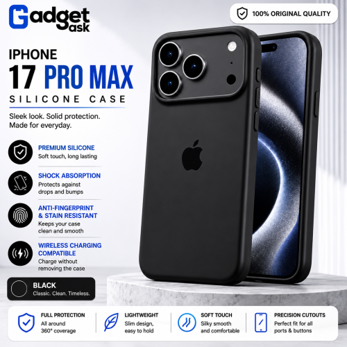 iPhone 17 Pro Max Matte Black Silicone Case